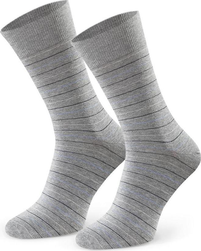 Sivé melanž pánske pruhované ponožky Art.056 IC241, GRAY MELANGE Veľkosť: 42/44