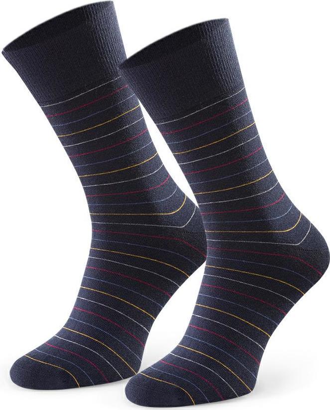 Tmavomodré pánske pruhované ponožky Art.056 IC242, NAVY BLUE Veľkosť: 39/41