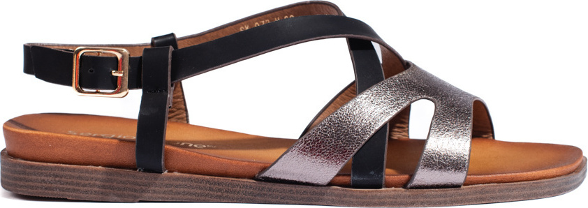 Čierne ploché dámske sandále SK-073B Veľkosť: 38