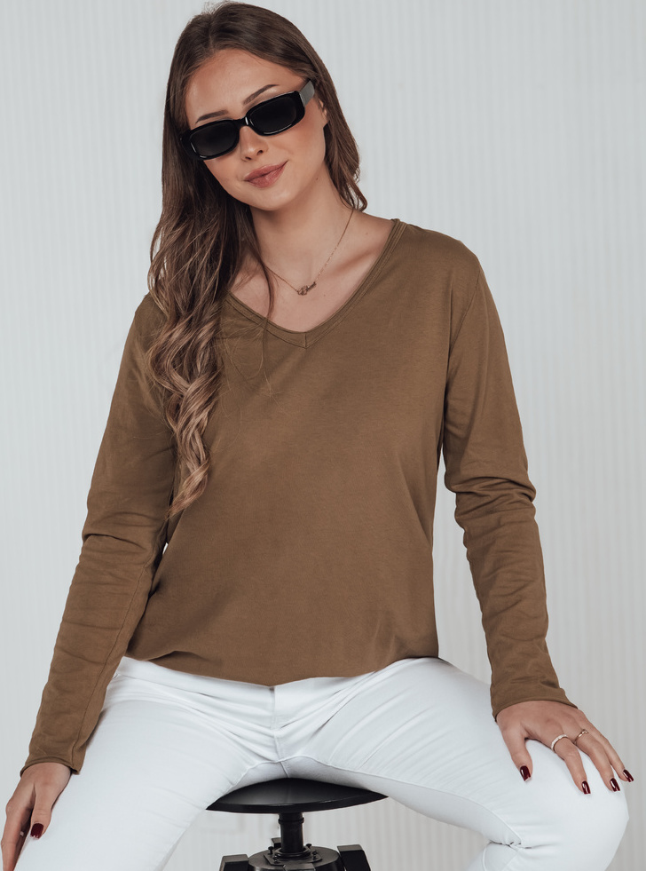 Svetlohnedá dámska voľná blúzka VAVLSTYLES RY2686 Veľkosť: ONE SIZE