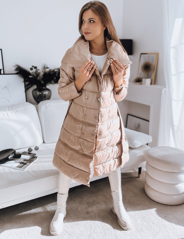 Béžový prešívaný kabát 3v1 LONDON PREMIUM TY3346 Veľkosť: 2XL