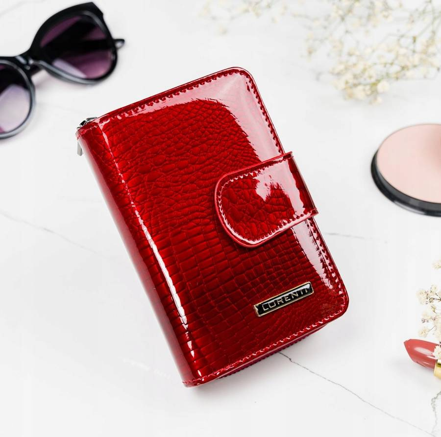 Lorenti Červená peňaženka s leskom S070 76115-RS-1251 RED Veľkosť: ONE SIZE