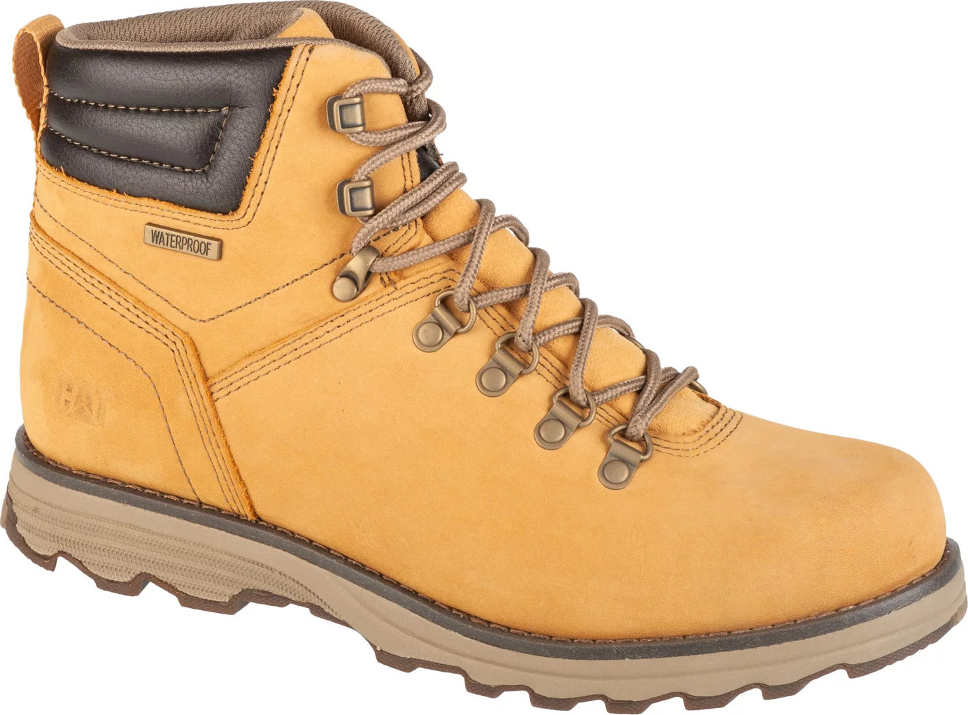 Svetlohnedé pánske členkové topánky Caterpillar Sire WP P720691 Veľkosť: 45