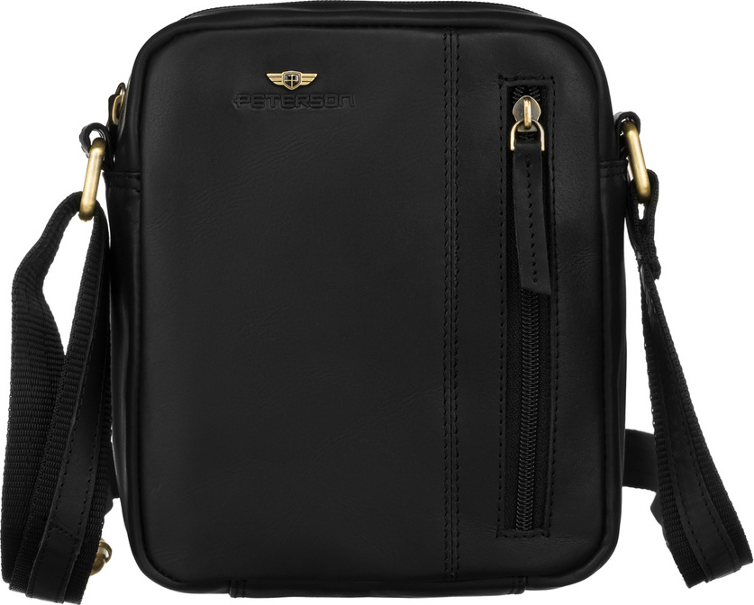 Štýlová čierna pánska kožená taška cez rameno Peterson PTN 705-OPU Veľkosť: ONE SIZE