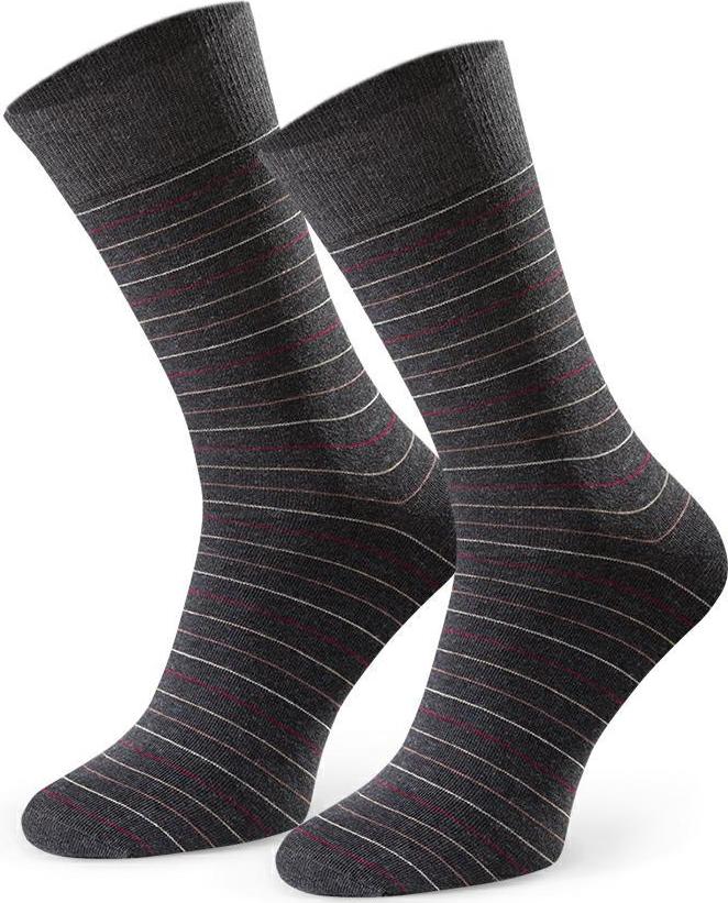 Tmavosivé pánske pruhované ponožky Art.056 IC243, GRAPHITE MELANGE Veľkosť: 39/41
