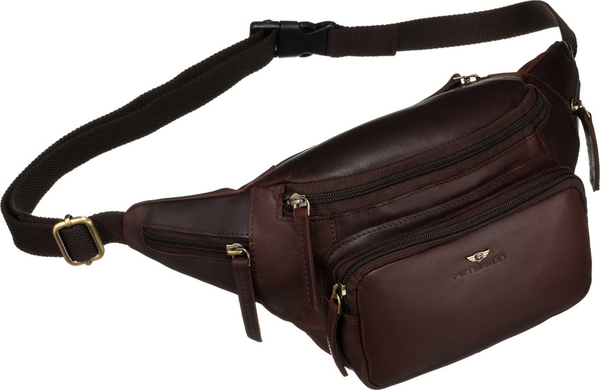 Peterson Klasická tmavohnedá kožená pánska ľadvinka PTN BP001-OPU Veľkosť: ONE SIZE