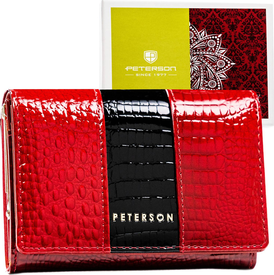 Peterson Červeno-čierna dámska peňaženka s razbou Y746 PTN PH30-3-RS Veľkosť: ONE SIZE