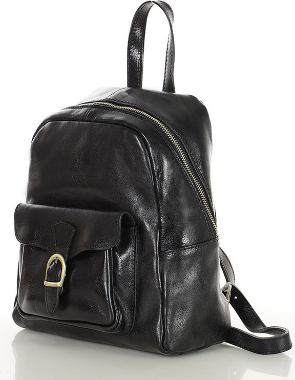 MARCO MAZZINI Čierny elegantný dámsky kožený batoh (PL67a) Veľkosť: ONE SIZE