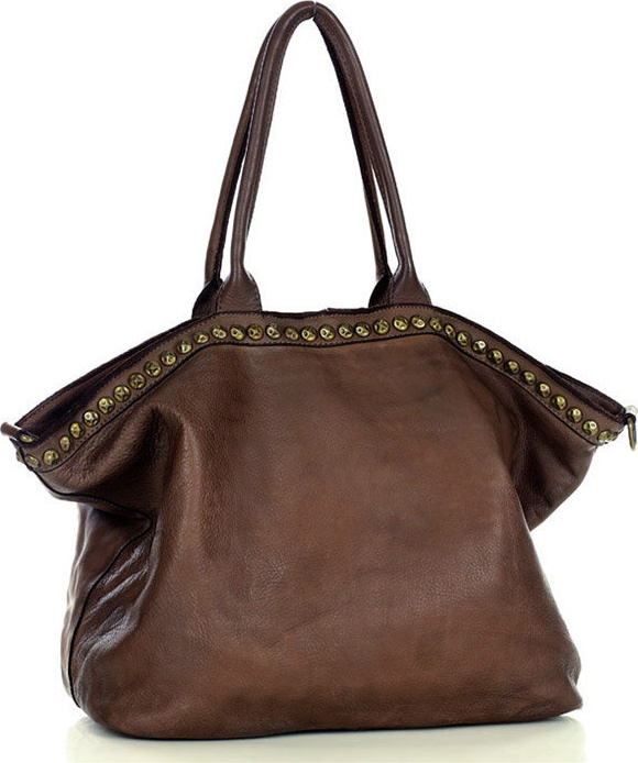 MARCO MAZZINI Hnedá shopper bag s nitmi (v95f) Veľkosť: ONE SIZE