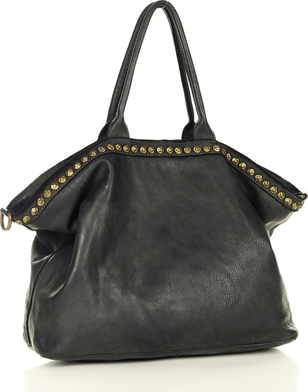 Marco Mazzini Čierna dámska shopper kožená kabelka v95a Veľkosť: ONE SIZE