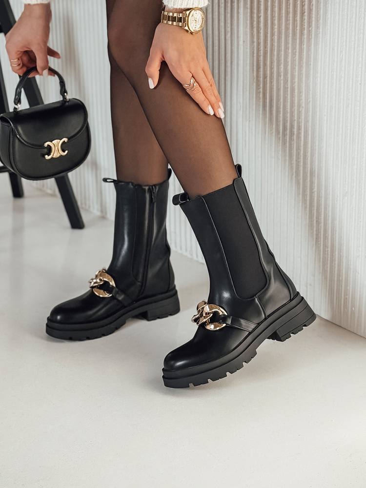 Čierne dámske vysoké chelsea topánky NIGHTWALK ZY0492 Veľkosť: 39