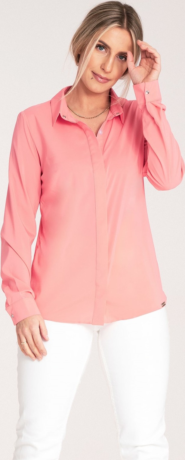 Koralová klasická dámska košeľa s golierom M1068 Coral Veľkosť: XL