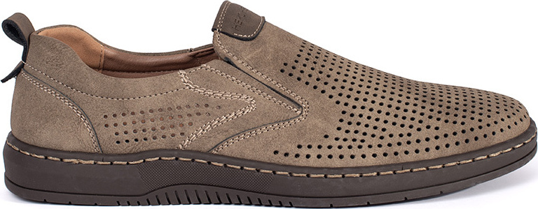 Béžové dierkované pánske mokasíny LS55278-36TAN-M Veľkosť: 40