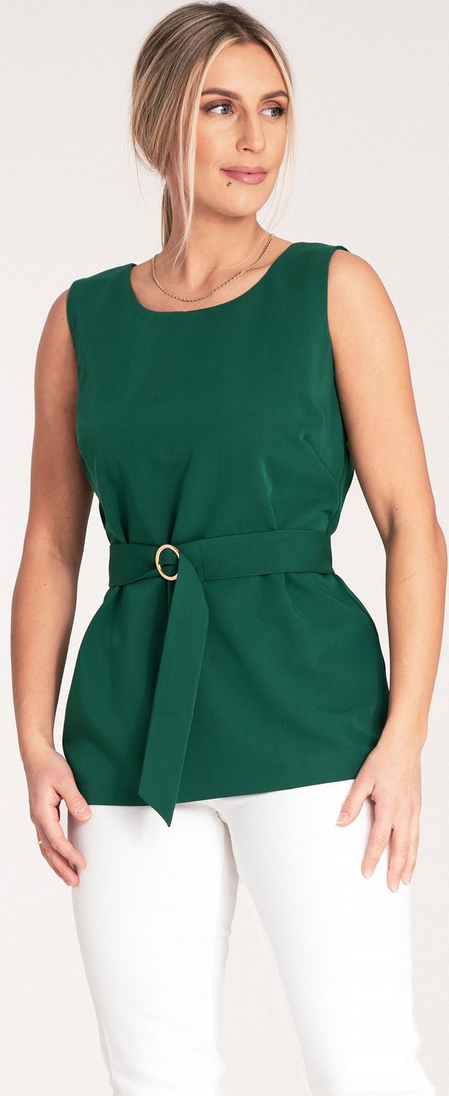 Dámska zelená elegantná blúzka bez rukávov M1071 Green Veľkosť: M