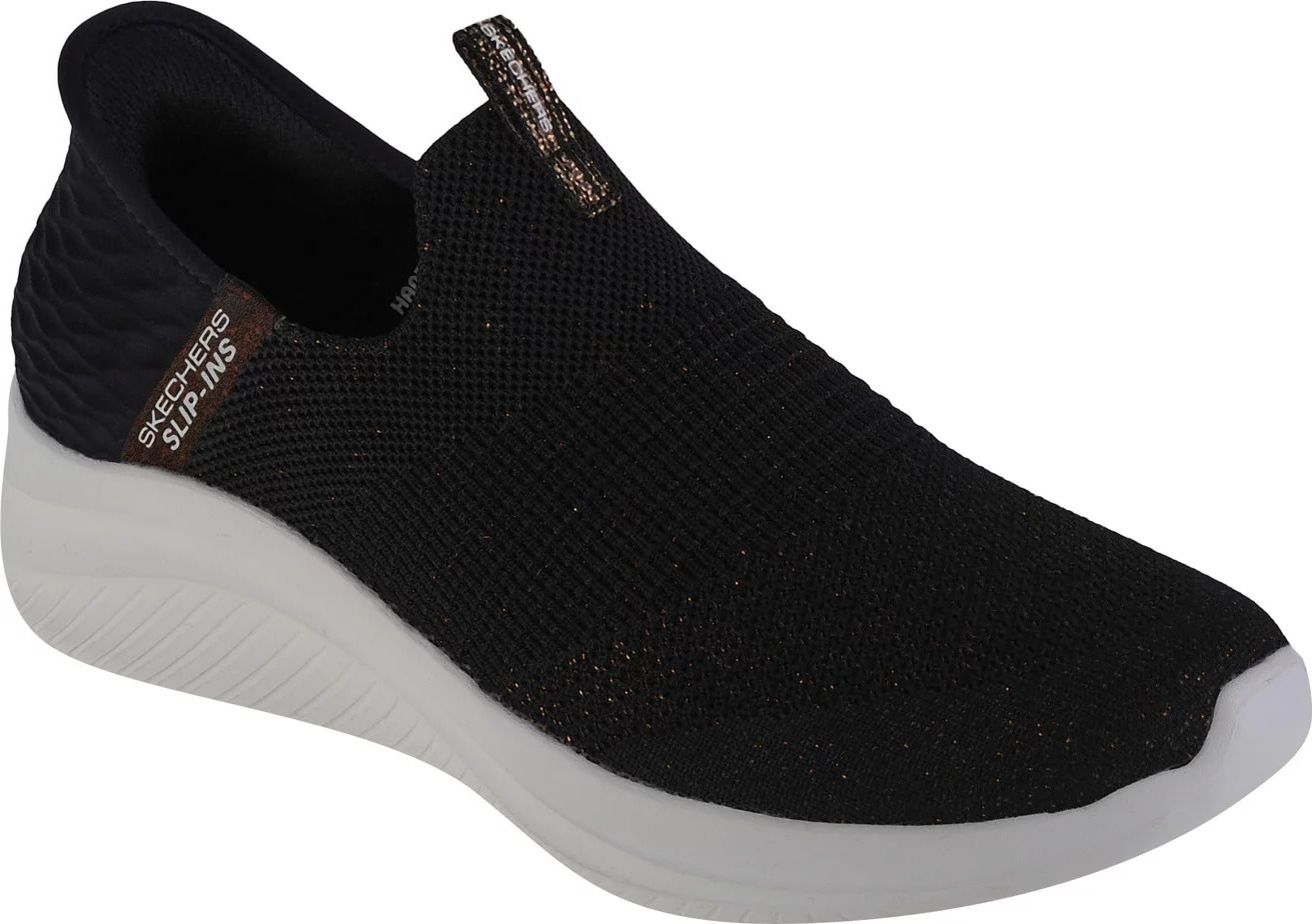 Čierne trblietavé tenisky Skechers Ultra Flex 3.0-Glitter Me Slip-ins 149591-BKGD Veľkosť: 36