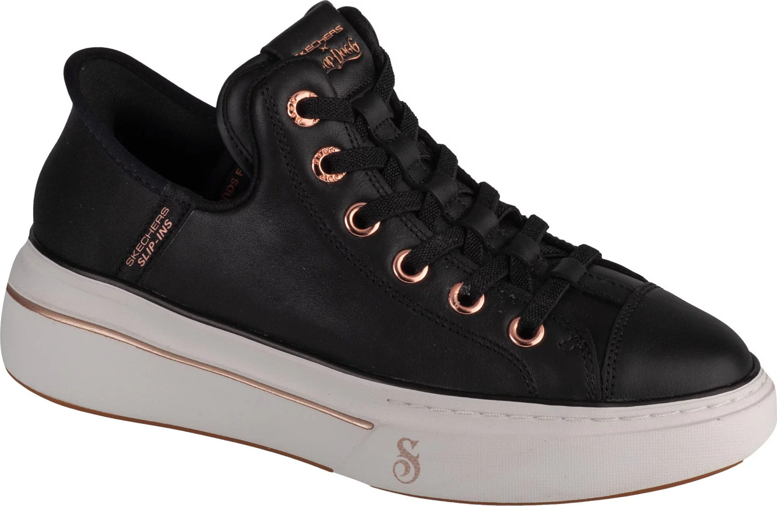 Čierne dámske teniskySkechers Slip-Ins: Snoop One - OG Leather 186001-BLK Veľkosť: 36