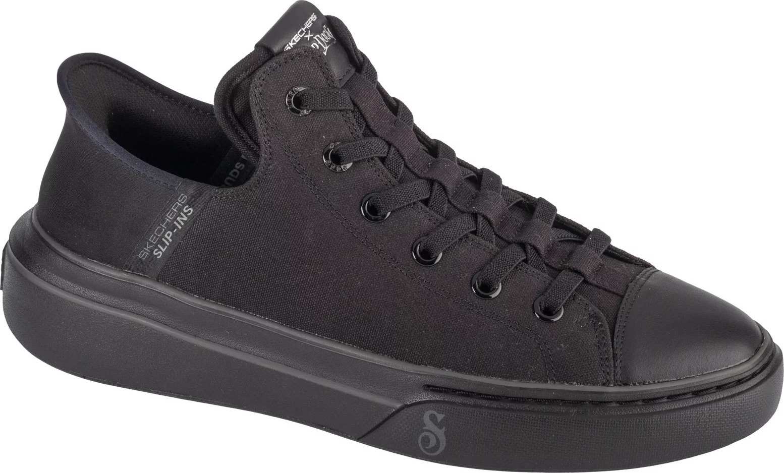 Čierne pánske tenisky Skechers Slip-Ins Snoop One - Boss Life Canvas 251026-BBK Veľkosť: 47,5
