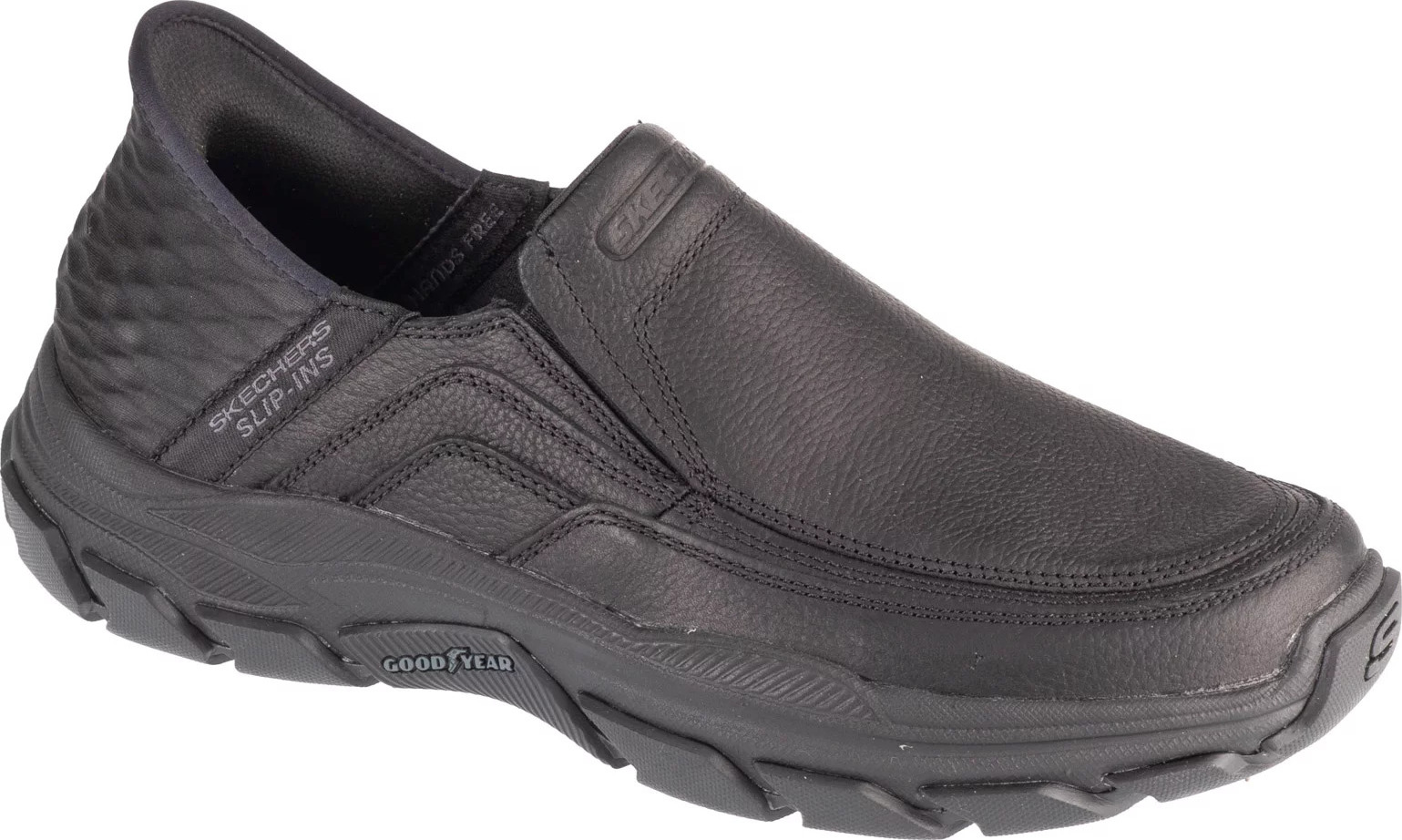 Čierne pánske kožené tenisky Skechers Slip-Ins Respected - Elgin 204810-BBK Veľkosť: 41