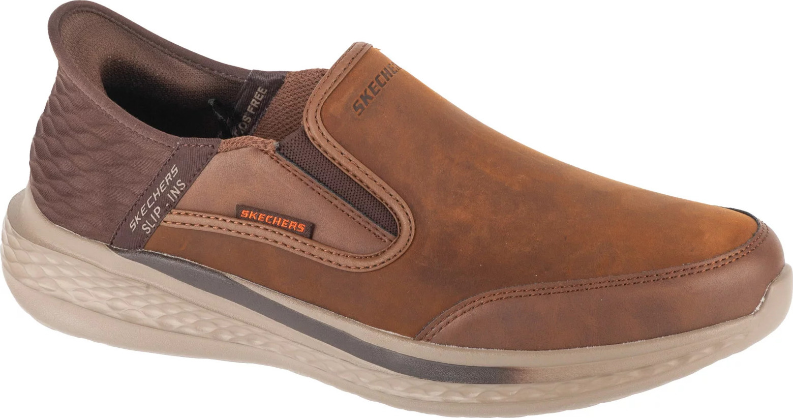 Hnedé pánske kožené tenisky Skechers Slip-Ins: Slade 205237-CDB Veľkosť: 44