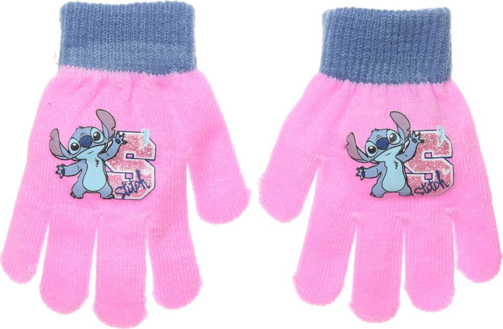Svetloružové dievčenské rukavice Lilo and Stitch Veľkosť: ONE SIZE
