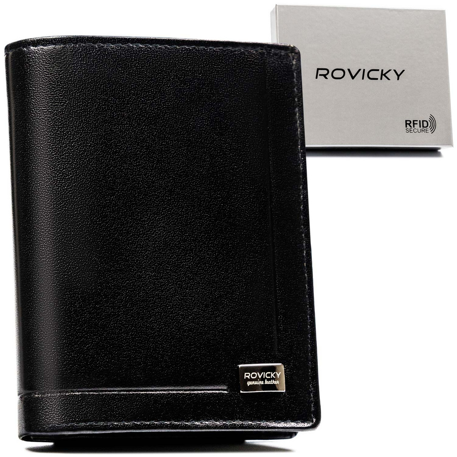 Rovicky Elegantná čierna pánska peňaženka s RFID L265 PC-027-BAR Veľkosť: ONE SIZE
