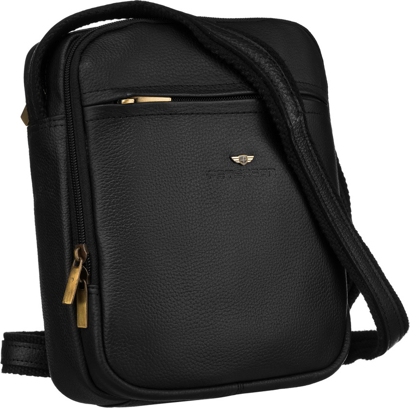 Peterson Elegantná pánska čierna taška cez rameno PTN 8021-3-NDM Veľkosť: ONE SIZE