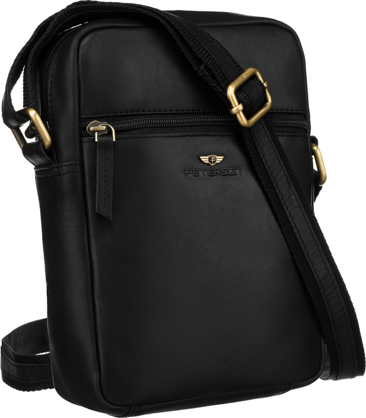Peterson Čierna pánska kožená taška cez rameno PTN 704-OPU Veľkosť: ONE SIZE