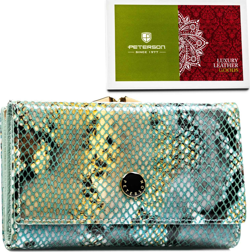 Peterson Praktická modro-sivá dámska peňaženka s módnym vzorom Y785 PTN 42108-SFL Veľkosť: ONE SIZE