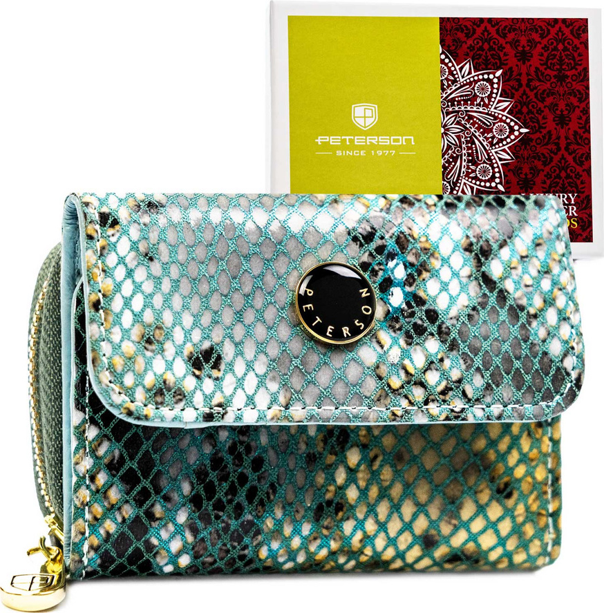 Peterson Modro-strieborná elegantná dámska peňaženka so zlatým kovaním Y783 PTN 423229-SFL Veľkosť: ONE SIZE