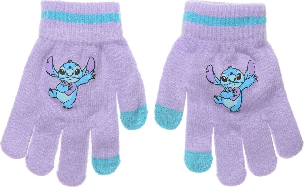 Svetlofialové dievčenské rukavice Stitch Veľkosť: ONE SIZE