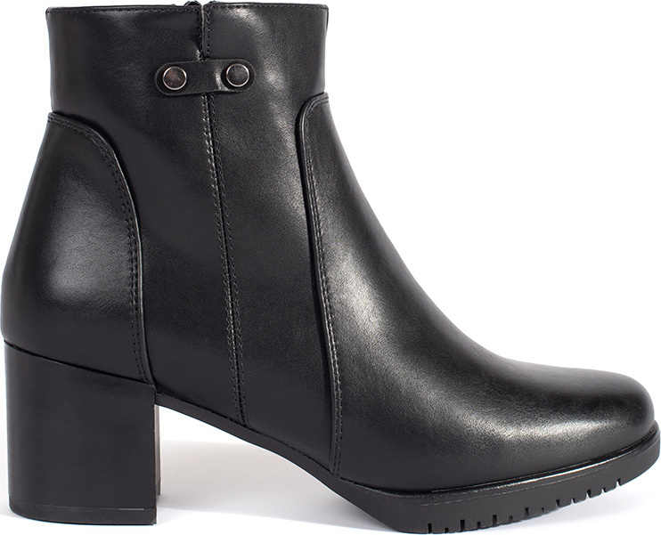 Čierne členkové topánky na podpätku Sergio Leone, podpätok 6 cm BT637B Veľkosť: 39