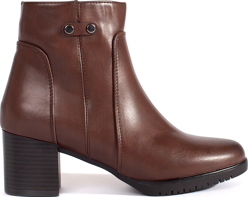 Hnedé členkové topánky na podpätku Sergio Leone, podpätok 6 cm BT637BR Veľkosť: 37