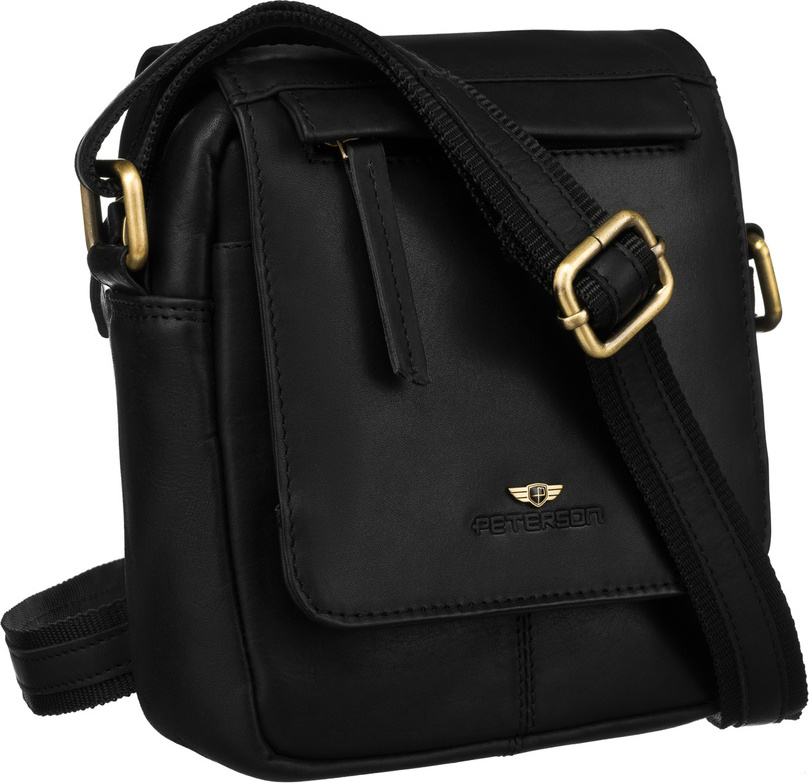 Peterson Čierna pánska kožená taška cez rameno PTN 512-OPU Veľkosť: ONE SIZE