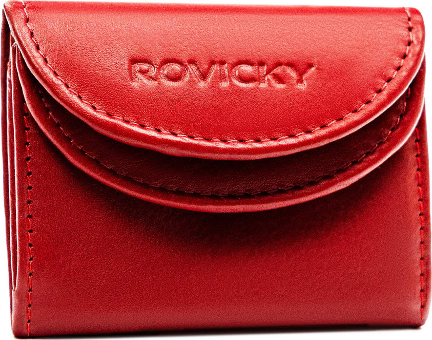 Rovicky Červená malá kožená peňaženka na mince V310 R-17-LFN Veľkosť: ONE SIZE