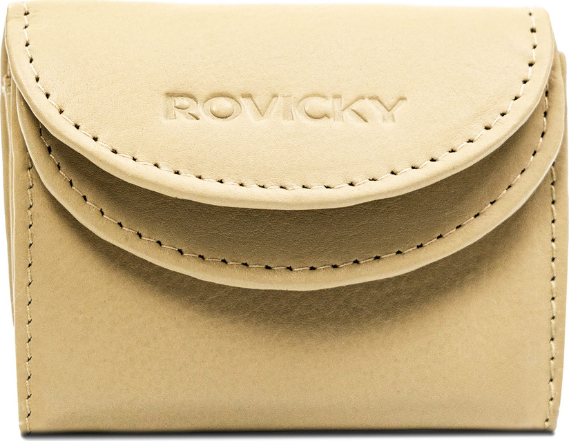 Rovicky Béžová malá kožená peňaženka na mince V308 YR-17-LFN Veľkosť: ONE SIZE