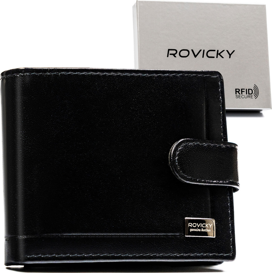 Rovicky Čierna pánska peňaženka s RFID L260 CPR-022L-BAR Veľkosť: ONE SIZE