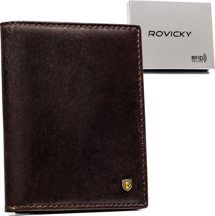 Rovicky Elegantná tmavohnedá pánska peňaženka L257 N02-RVT Veľkosť: ONE SIZE