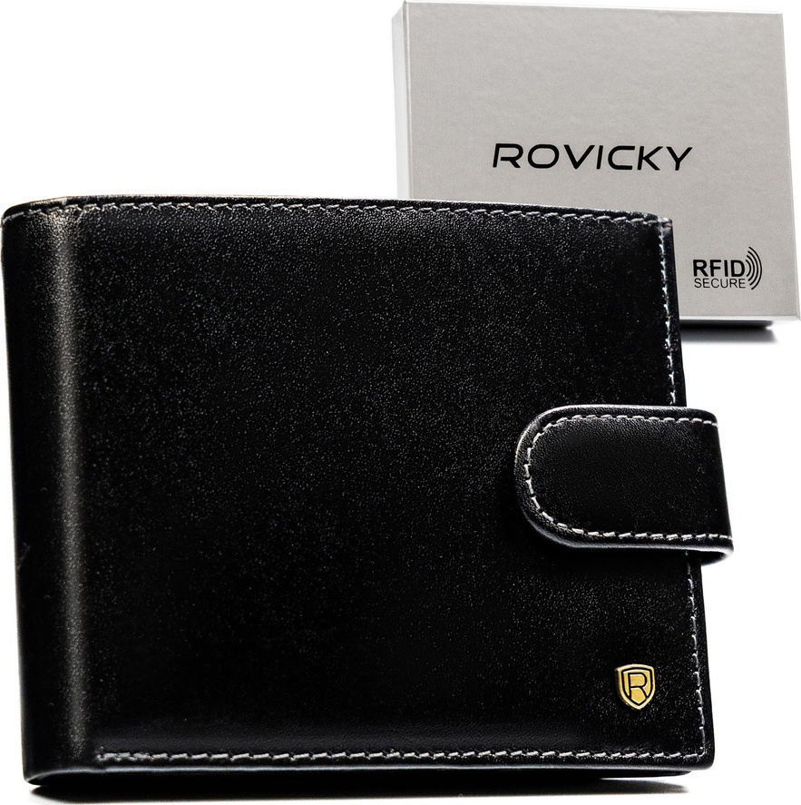 Rovicky Čierna pánska peňaženka so zapínaním L253 N01L-RVT Veľkosť: ONE SIZE