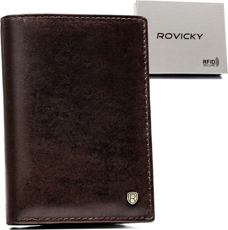 Rovicky Tmavohnedá veľká pánska peňaženka L251 N74-RVT Veľkosť: ONE SIZE
