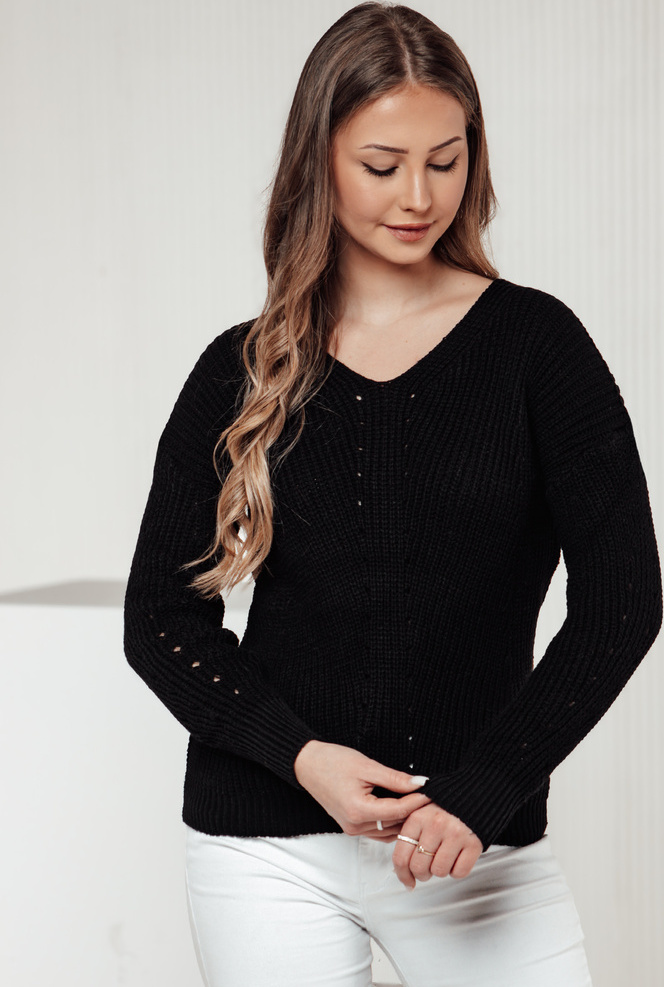 Čierny dámsky sveter MONAVIA MY2399 Veľkosť: ONE SIZE