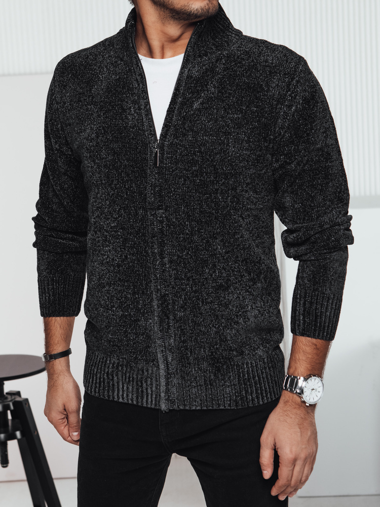Pánsky tmavosivý sveter so zapínaním na zips WX2234 Veľkosť: XL