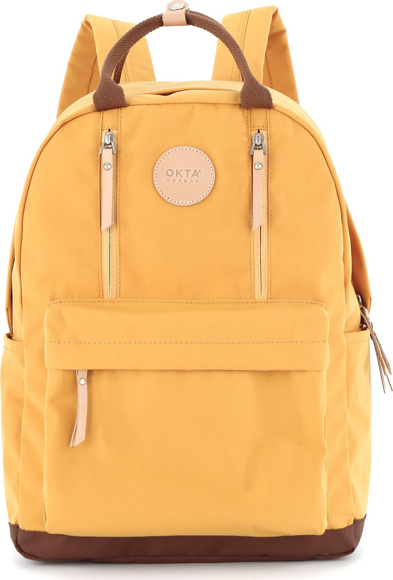 Himawari Horčicový dámsky batoh s praktickými vreckami 1087 Veľkosť: ONE SIZE