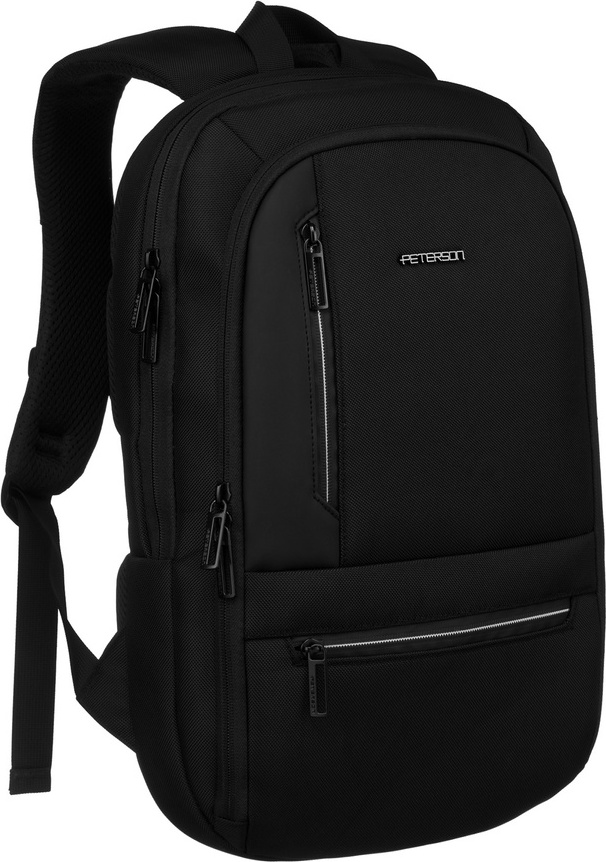 Peterson Priestranný čierny cestovný batoh s popruhom na kufor PTN-63105 Veľkosť: ONE SIZE