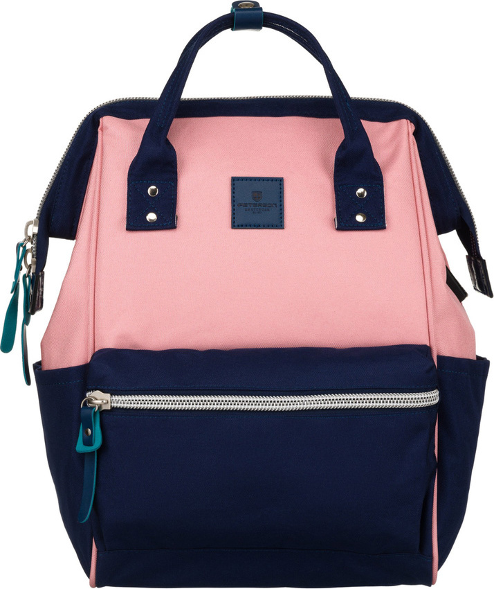Peterson Ružovo-modrý mestský batoh s vreckami a USB portom PTN 8118 Veľkosť: ONE SIZE