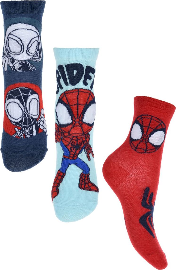 Súprava troch párov chlapčenských ponožiek Spidey a jeho úžasní priatelia - modrá/červená Veľkosť: 23/26