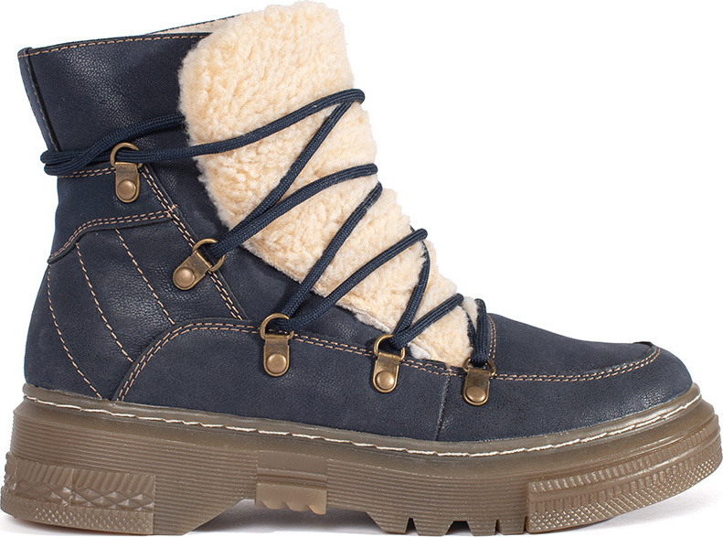 Tmavomodré zateplené traperky s kožušinkou baránkového typu GD-TL35DK.BL Veľkosť: 36