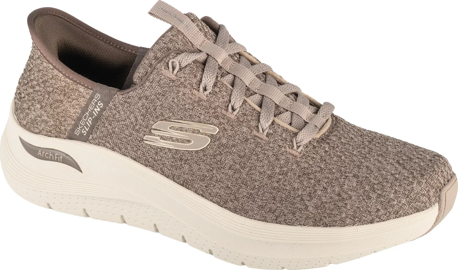 Hnedo-sivé pánske tenisky Skechers Slip-ins: Arch Fit 2.0 - Look Ahead 232462-TPE Veľkosť: 44