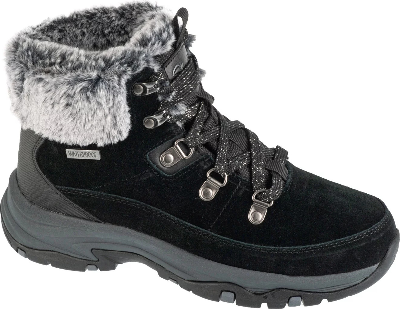 Čierne dámske zimné členkové topánky Skechers Trego - Snow Worries 167882-BLK Veľkosť: 36