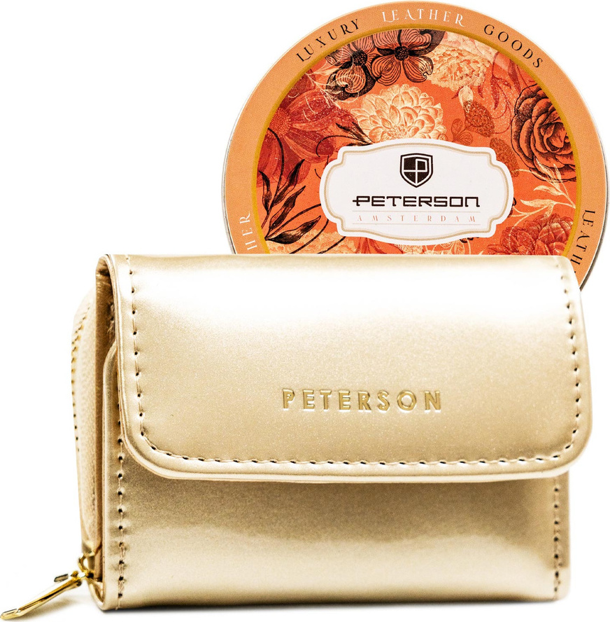 Peterson Zlatá dámska lakovaná peňaženka s RFID Y758 PTN 011-WEI-PUS Veľkosť: ONE SIZE
