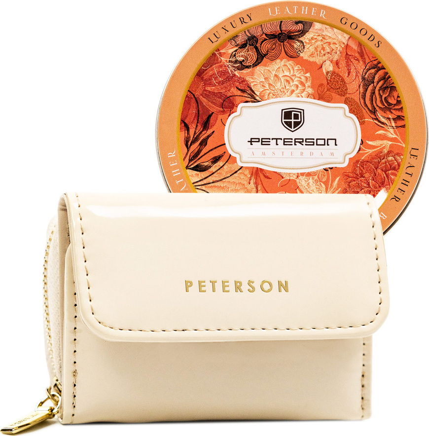 Peterson Smotanová dámska lakovaná peňaženka so zlatým kovaním Y757 PTN 011-WEI-PUS Veľkosť: ONE SIZE